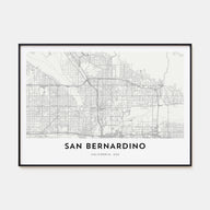 San Bernardino Map Landscape Poster
