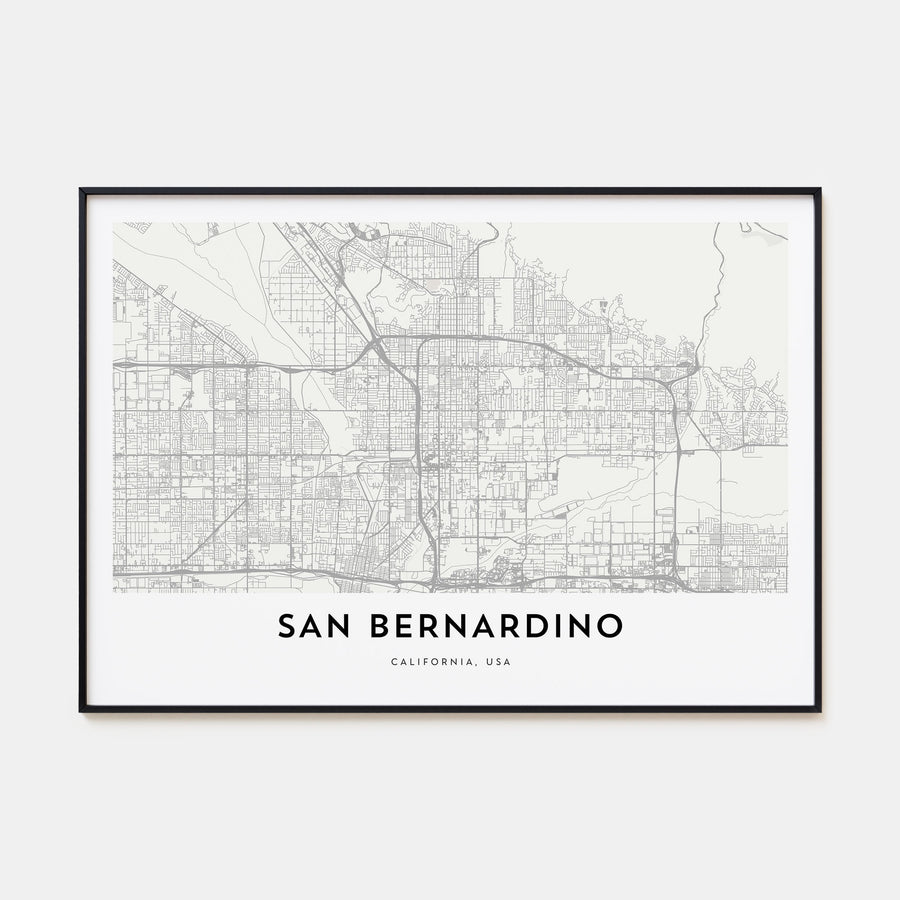 San Bernardino Map Landscape Poster