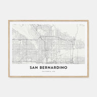 San Bernardino Map Landscape Poster