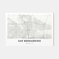 San Bernardino Map Landscape Poster