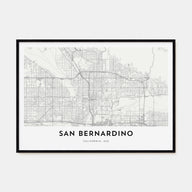 San Bernardino Map Landscape Poster