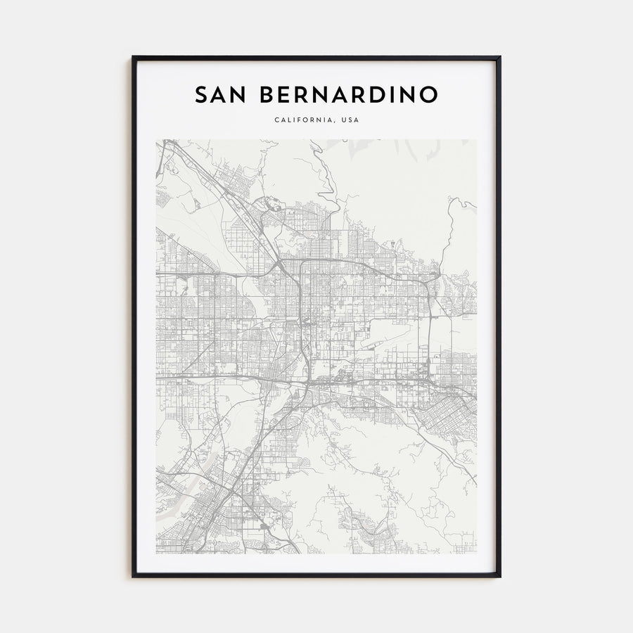 San Bernardino Map Portrait Poster