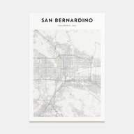 San Bernardino Map Portrait Poster