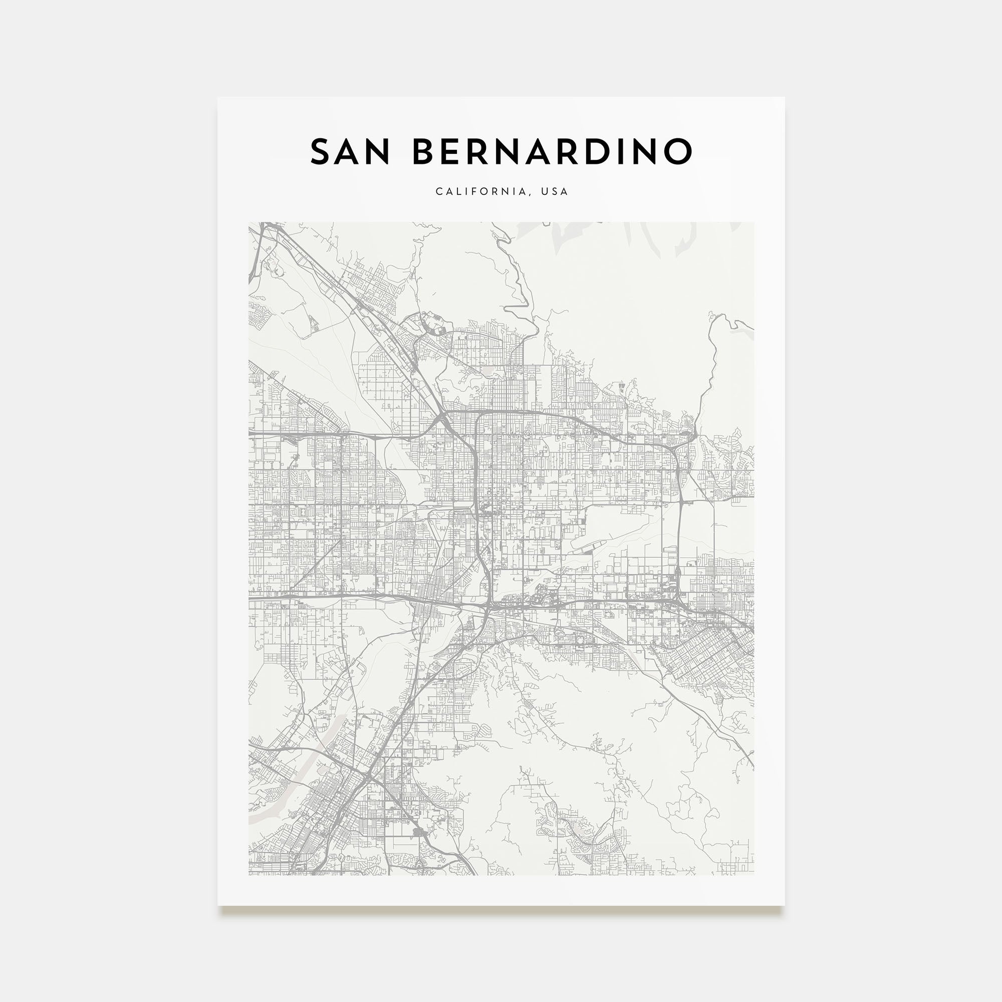 San Bernardino Map Portrait Poster