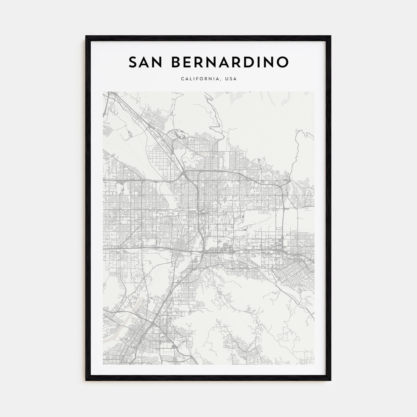 San Bernardino Map Portrait Poster