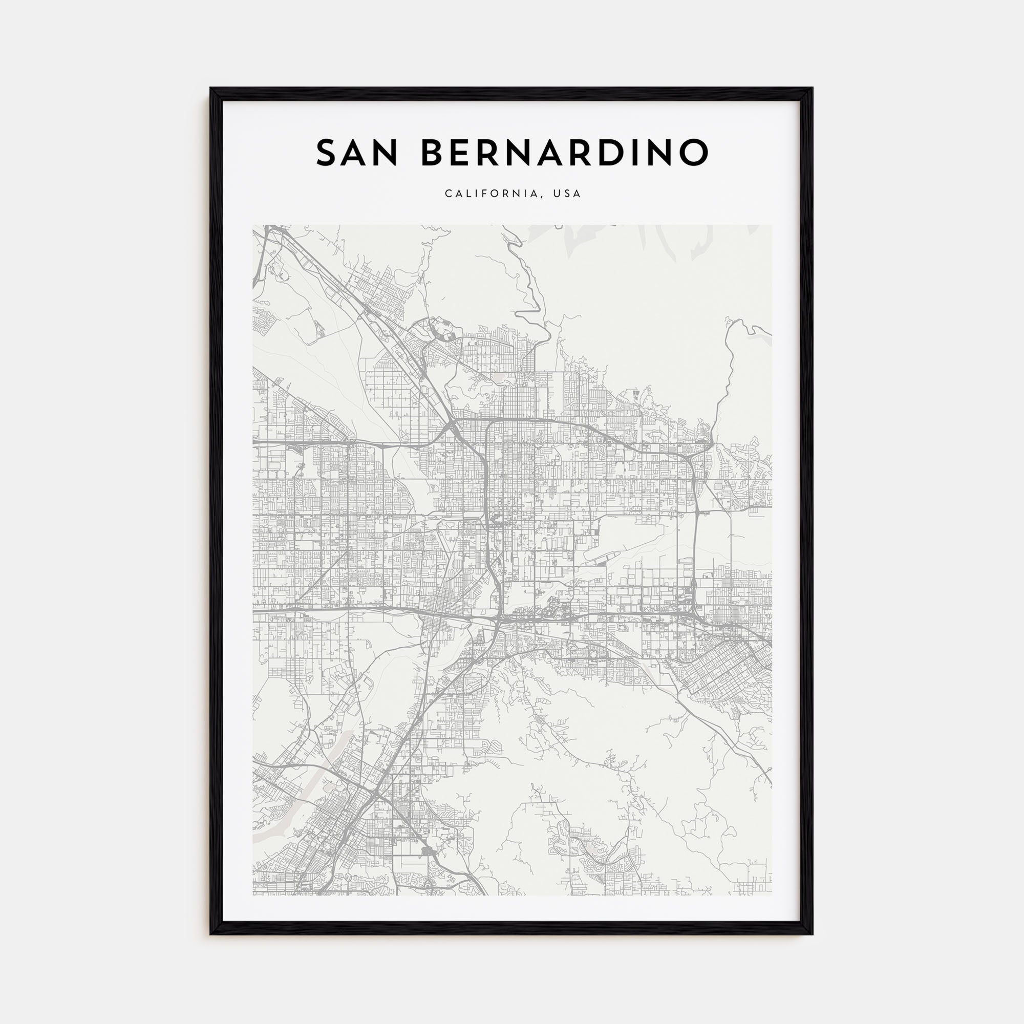 San Bernardino Map Portrait Poster