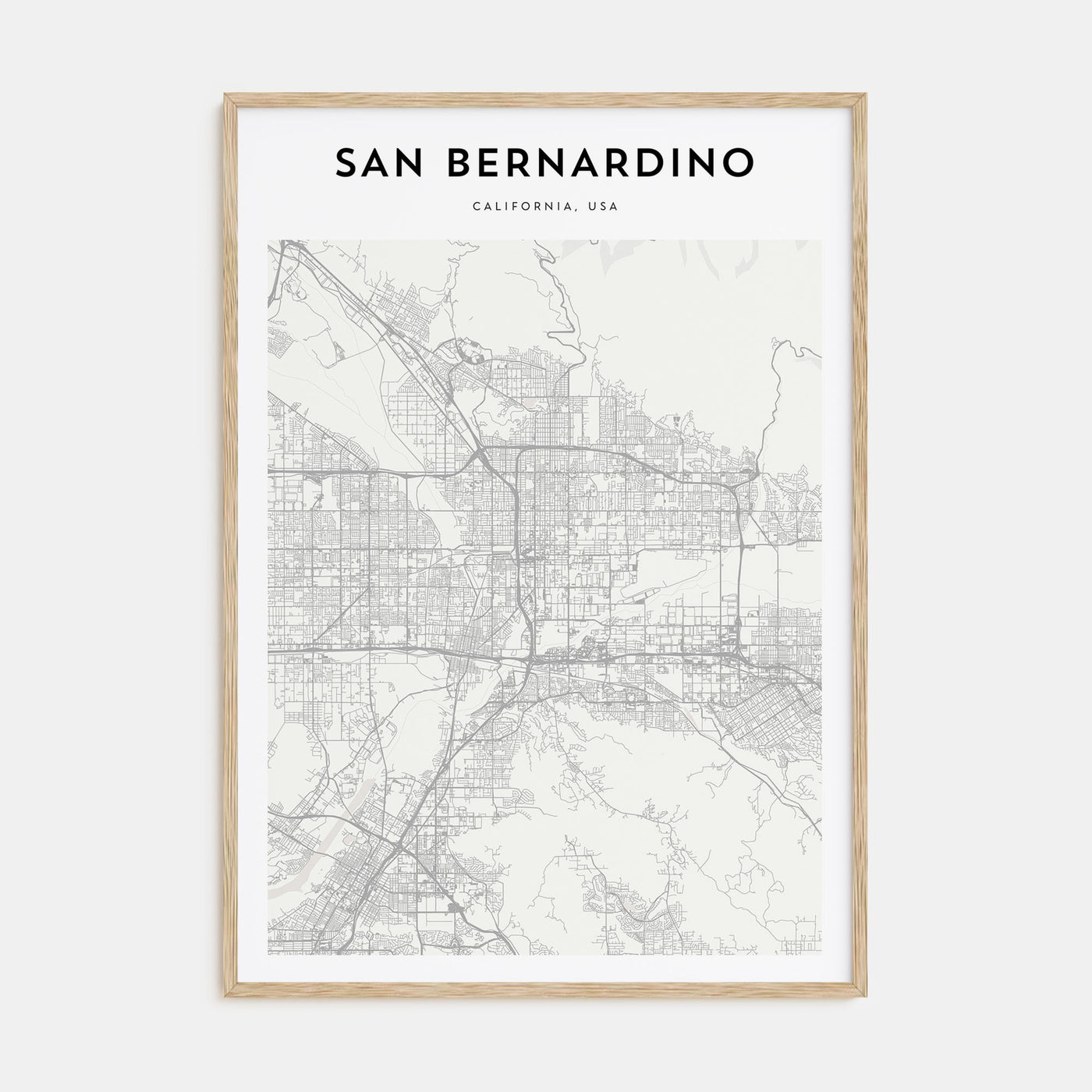 San Bernardino Map Portrait Poster