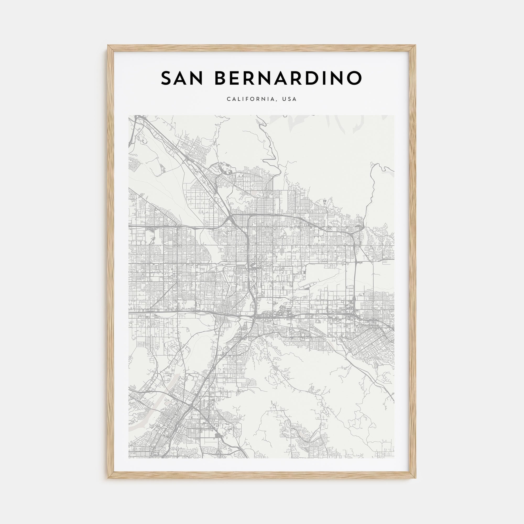 San Bernardino Map Portrait Poster