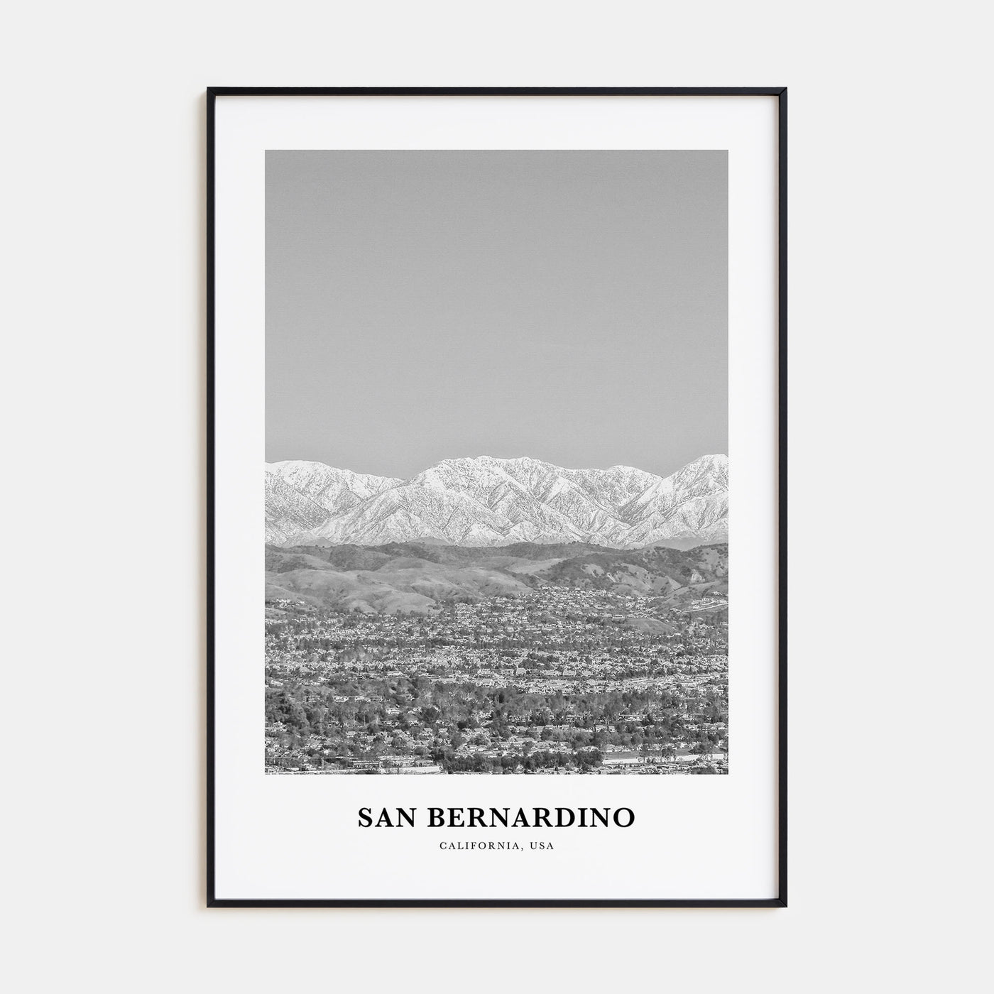 San Bernardino Portrait B&W Poster