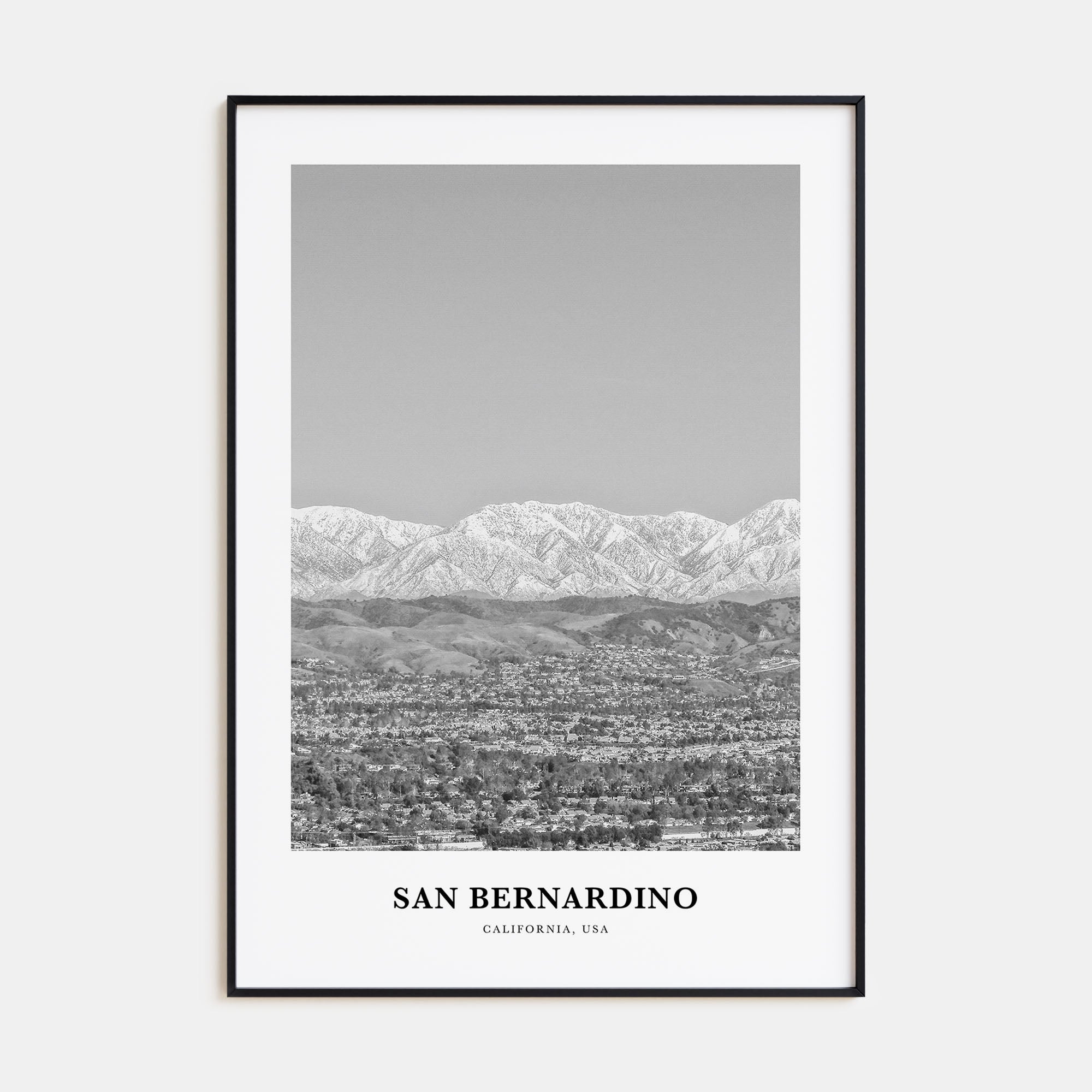 San Bernardino Portrait B&W Poster