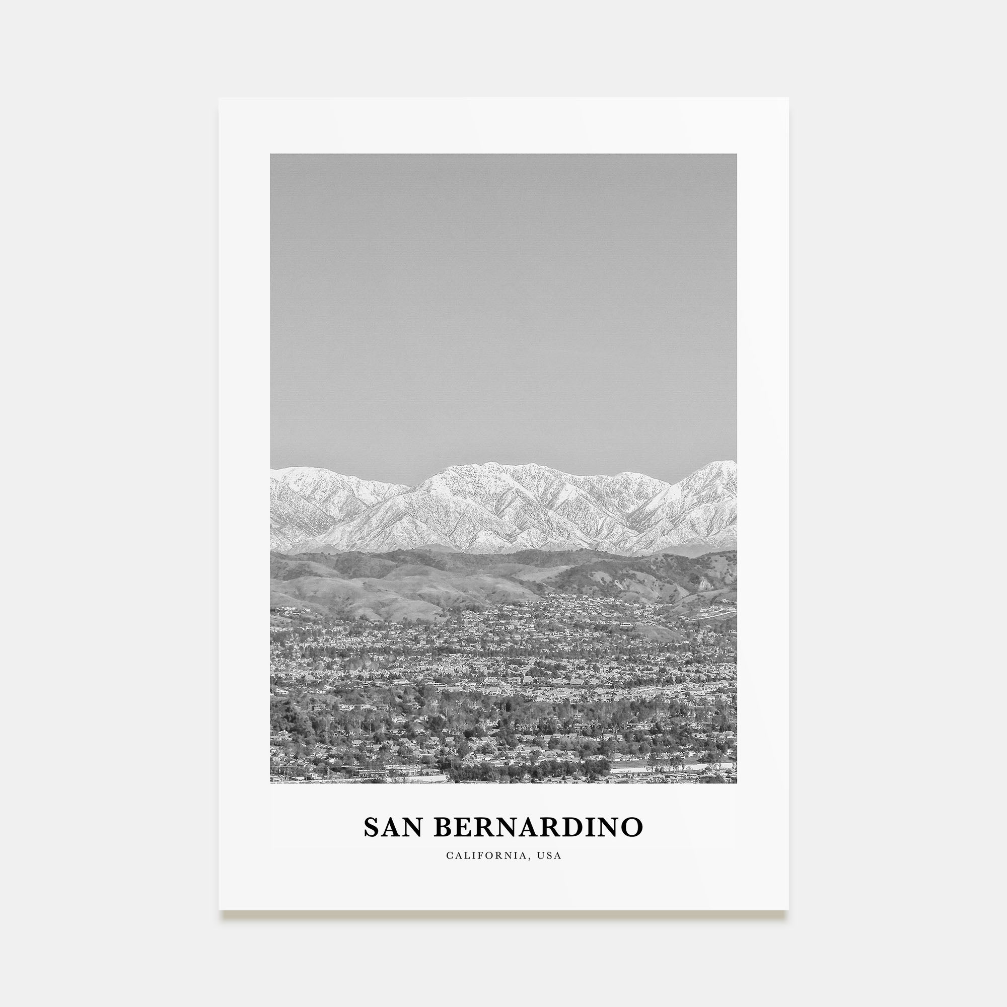 San Bernardino Portrait B&W Poster