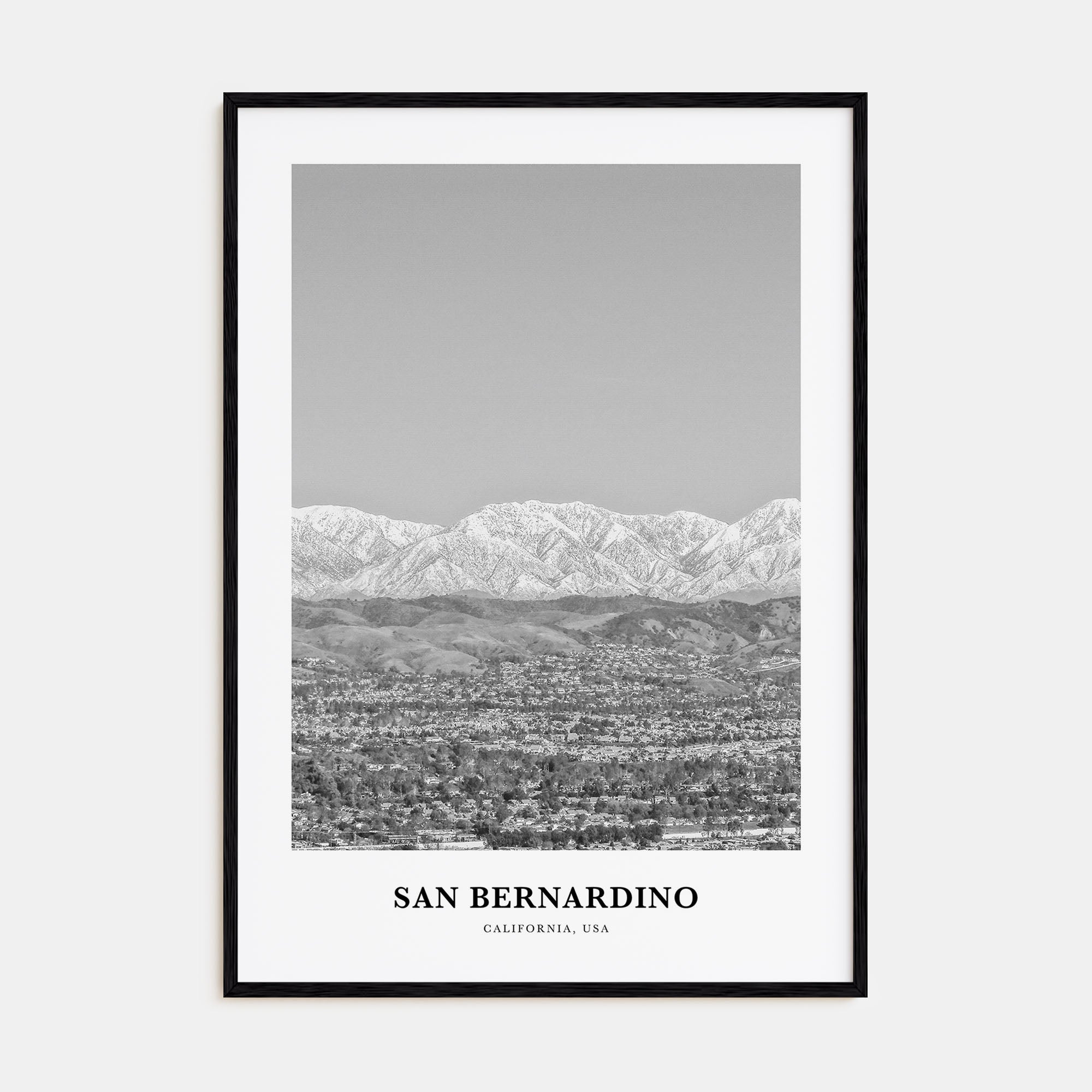 San Bernardino Portrait B&W Poster