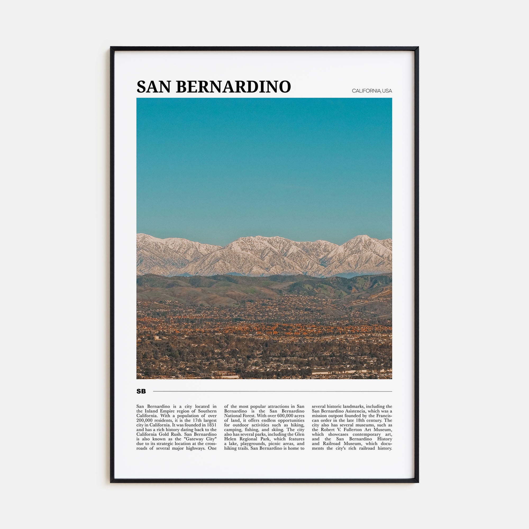 San Bernardino Travel Color Poster