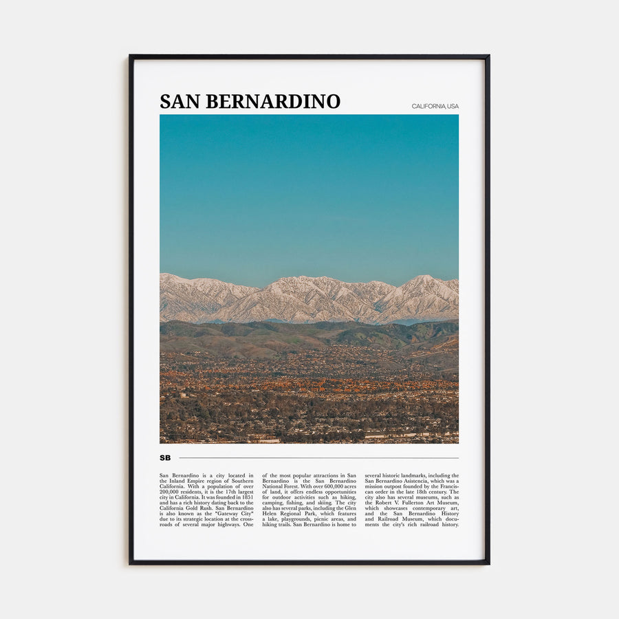 San Bernardino Travel Color Poster