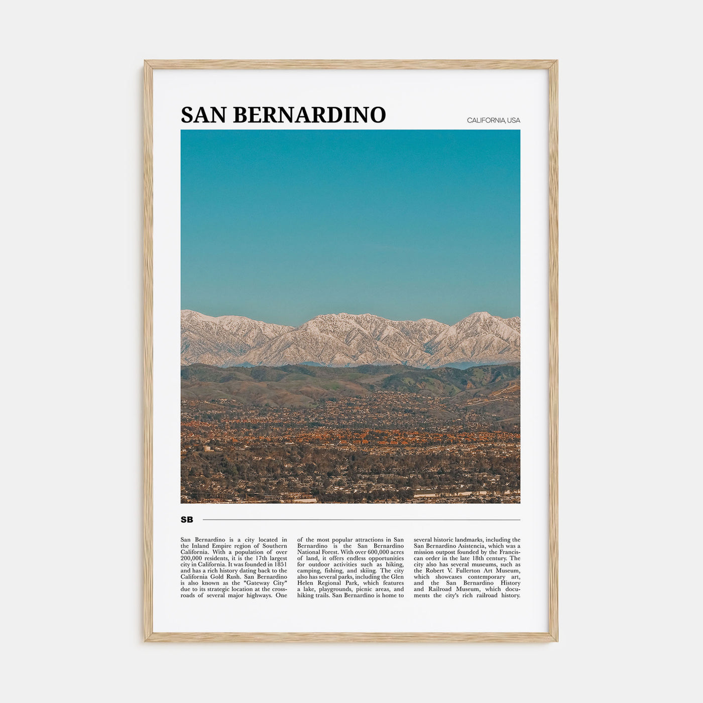 San Bernardino Travel Color Poster