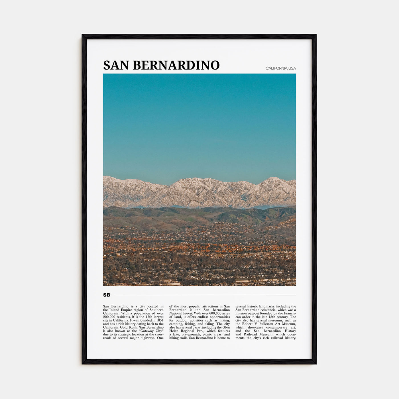 San Bernardino Travel Color Poster