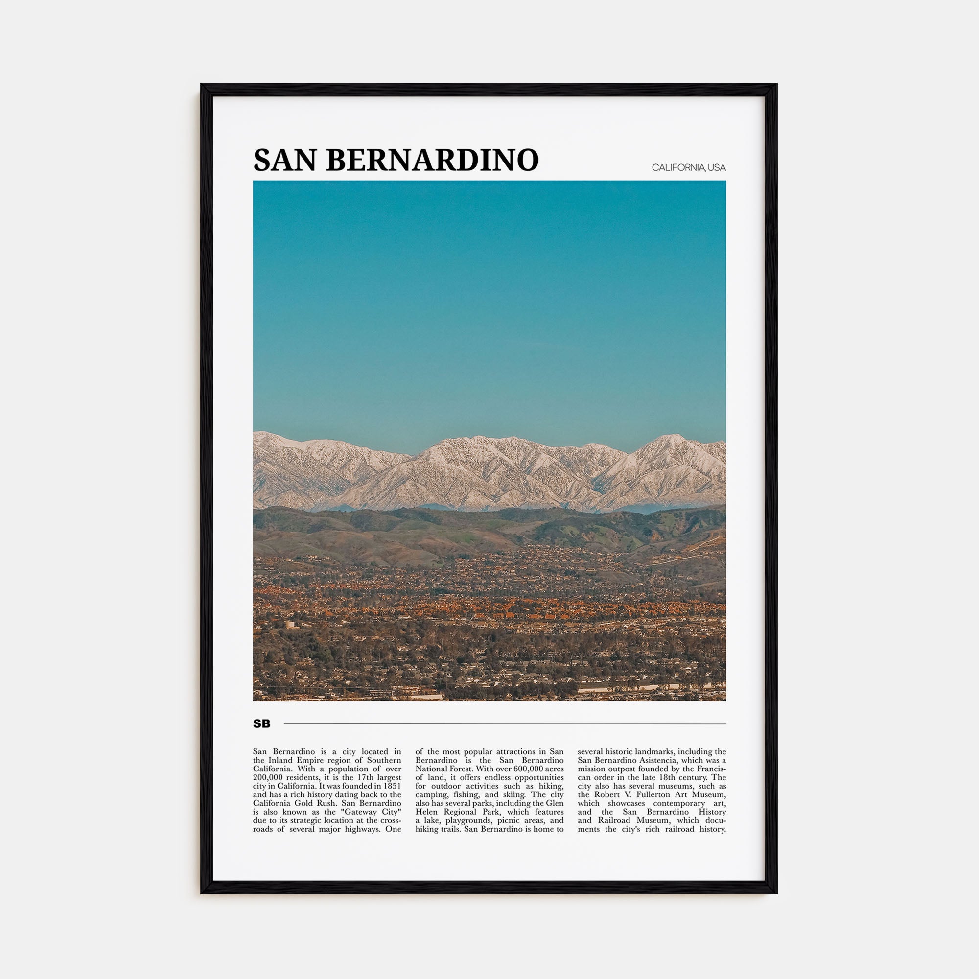 San Bernardino Travel Color Poster