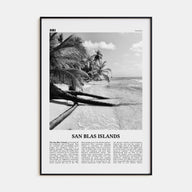 San Blas Islands Travel B&W Poster