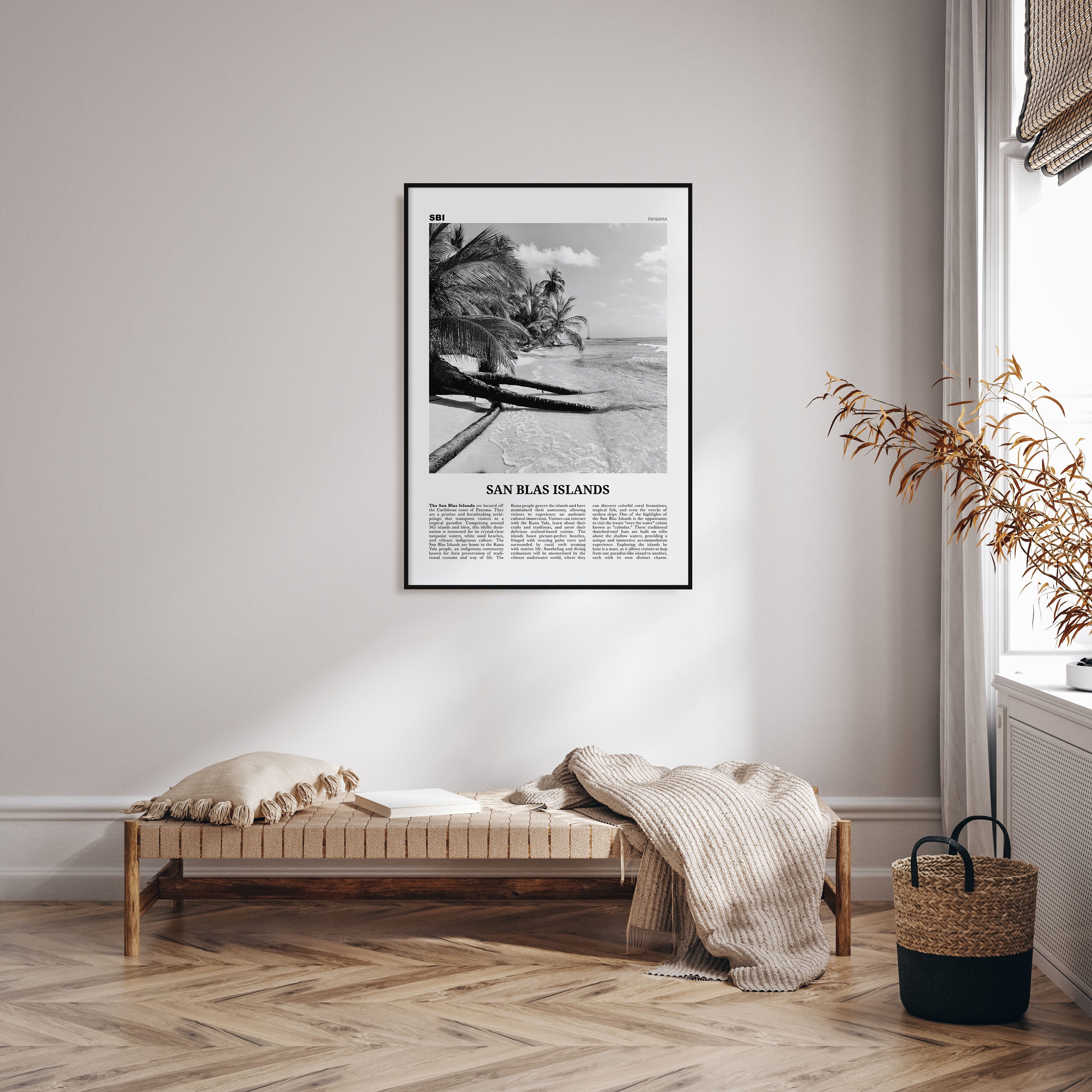 San Blas Islands Travel B&W Poster