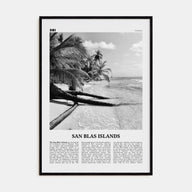 San Blas Islands Travel B&W Poster