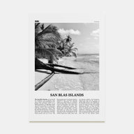 San Blas Islands Travel B&W Poster