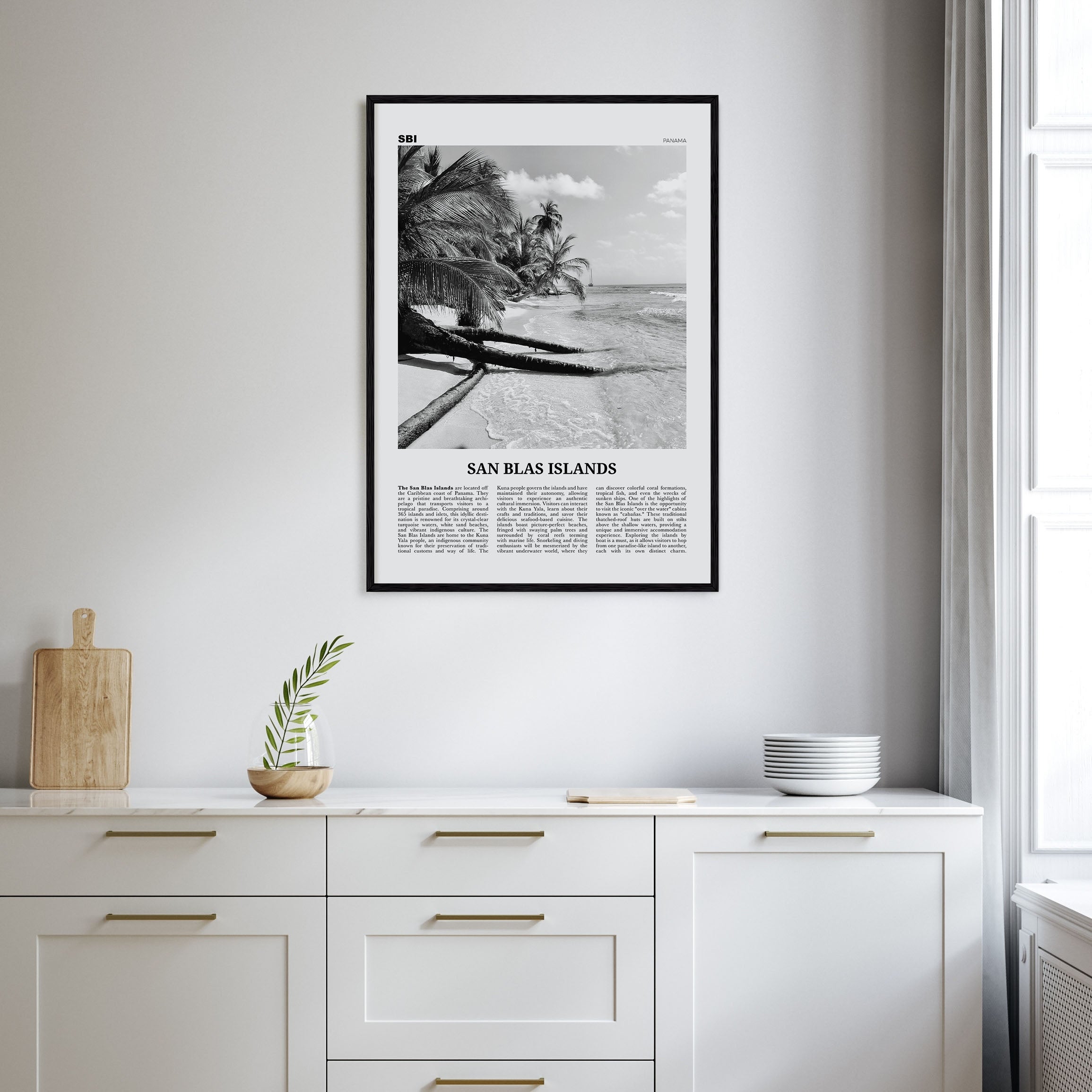 San Blas Islands Travel B&W Poster