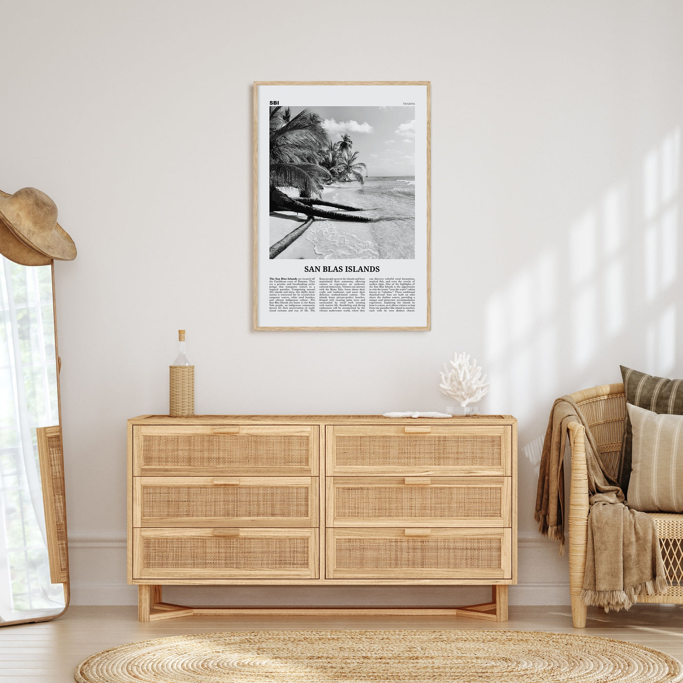 San Blas Islands Travel B&W Poster