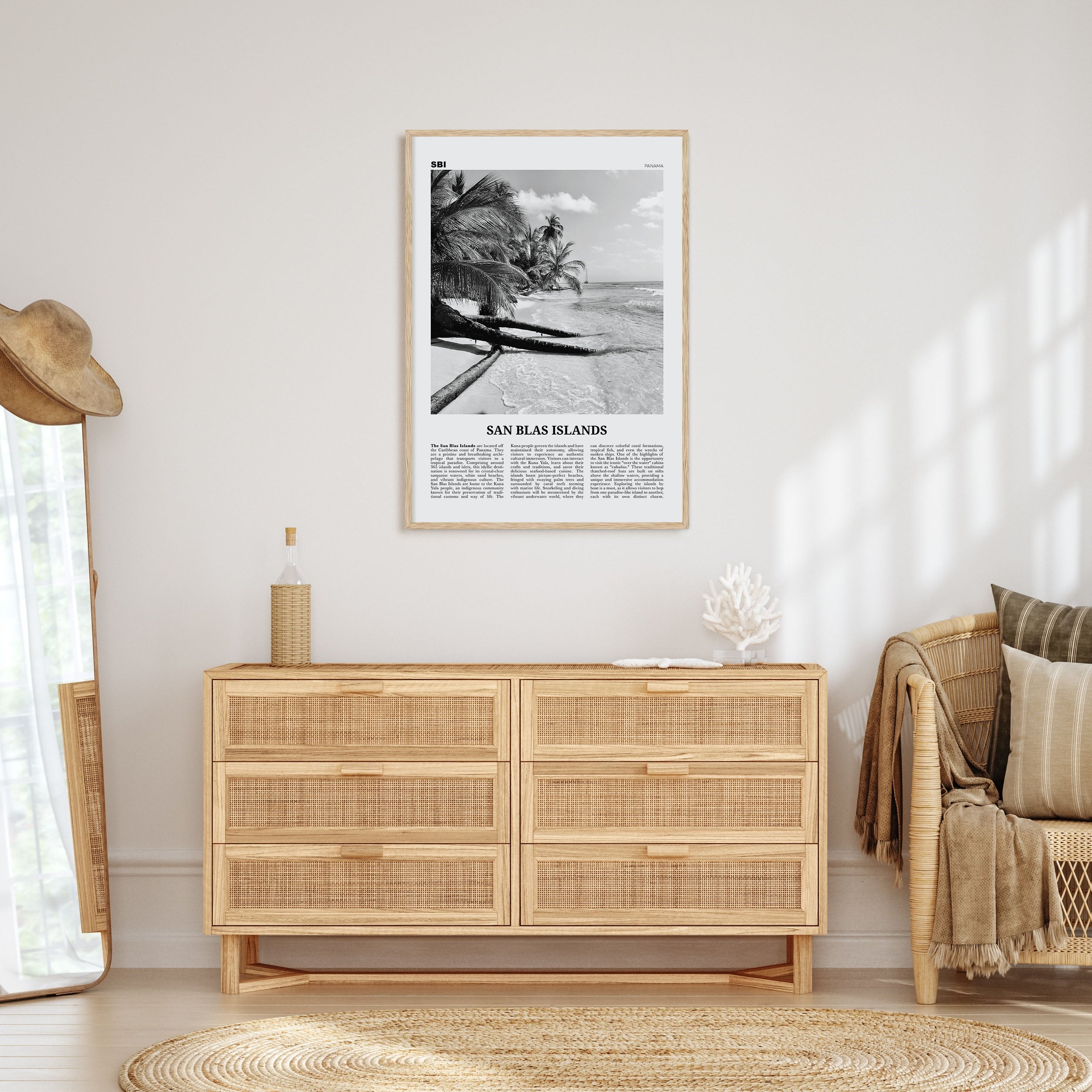 San Blas Islands Travel B&W Poster