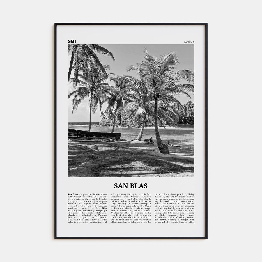 San Blas Travel B&W Poster