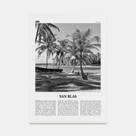 San Blas Travel B&W Poster