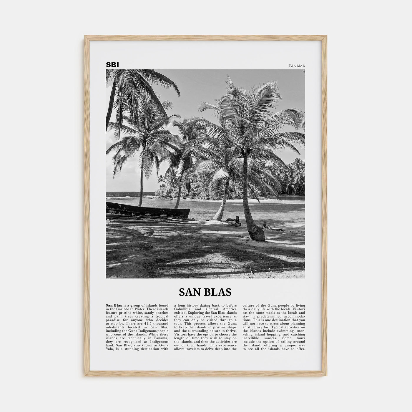 San Blas Travel B&W Poster