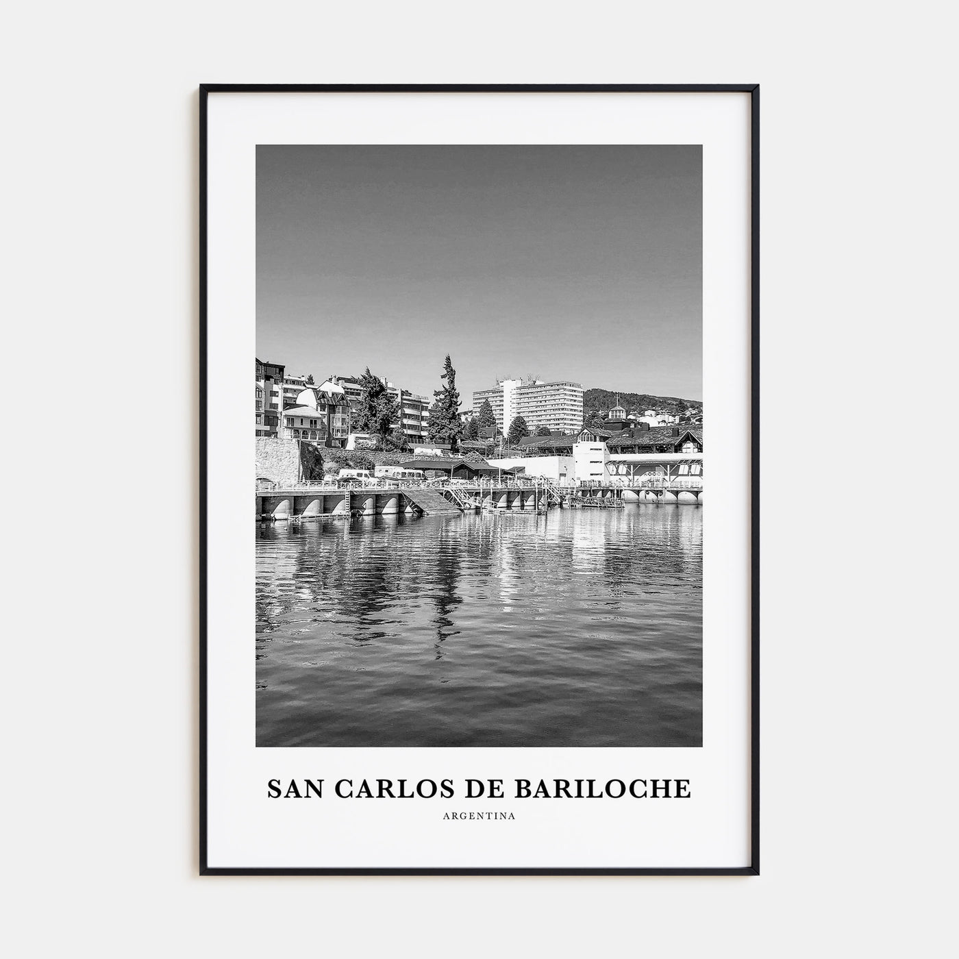 San Carlos de Bariloche Portrait B&W Poster