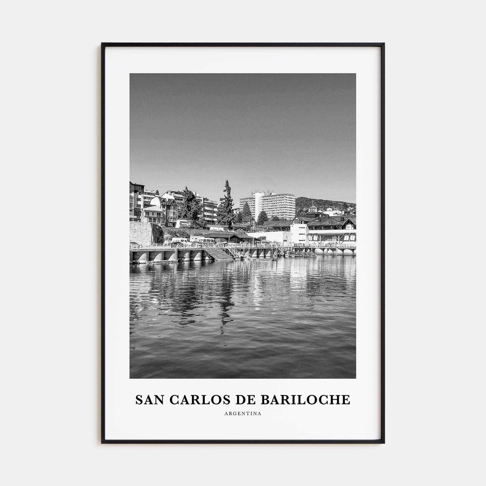 San Carlos de Bariloche Portrait B&W Poster