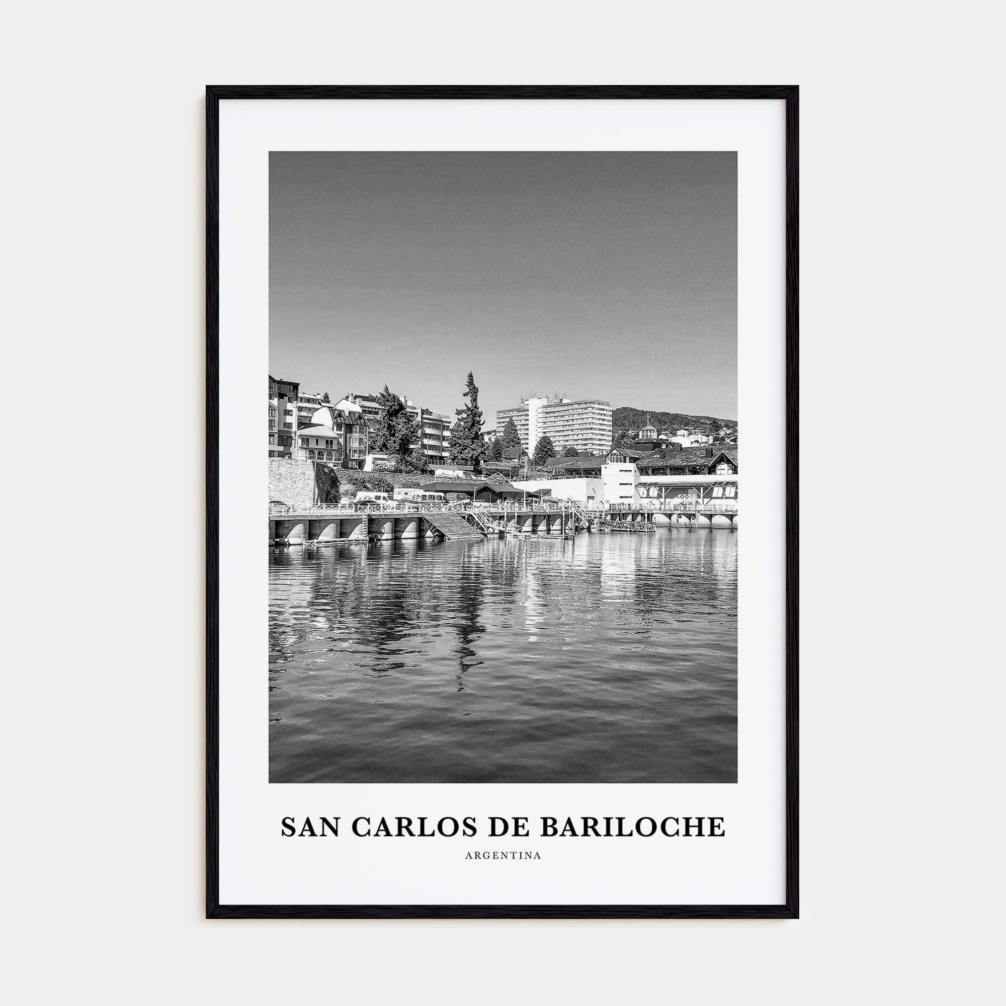San Carlos de Bariloche Portrait B&W Poster