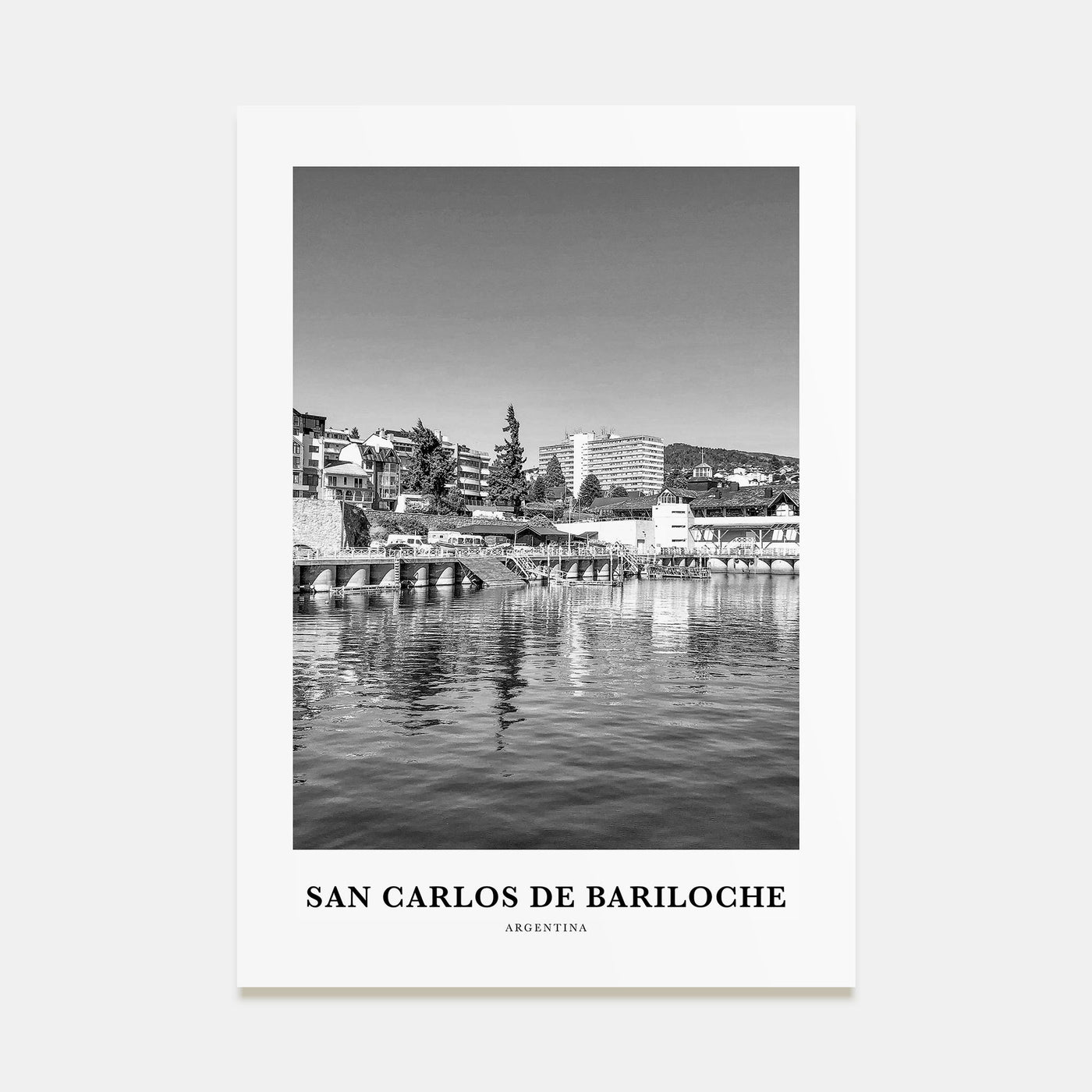San Carlos de Bariloche Portrait B&W Poster