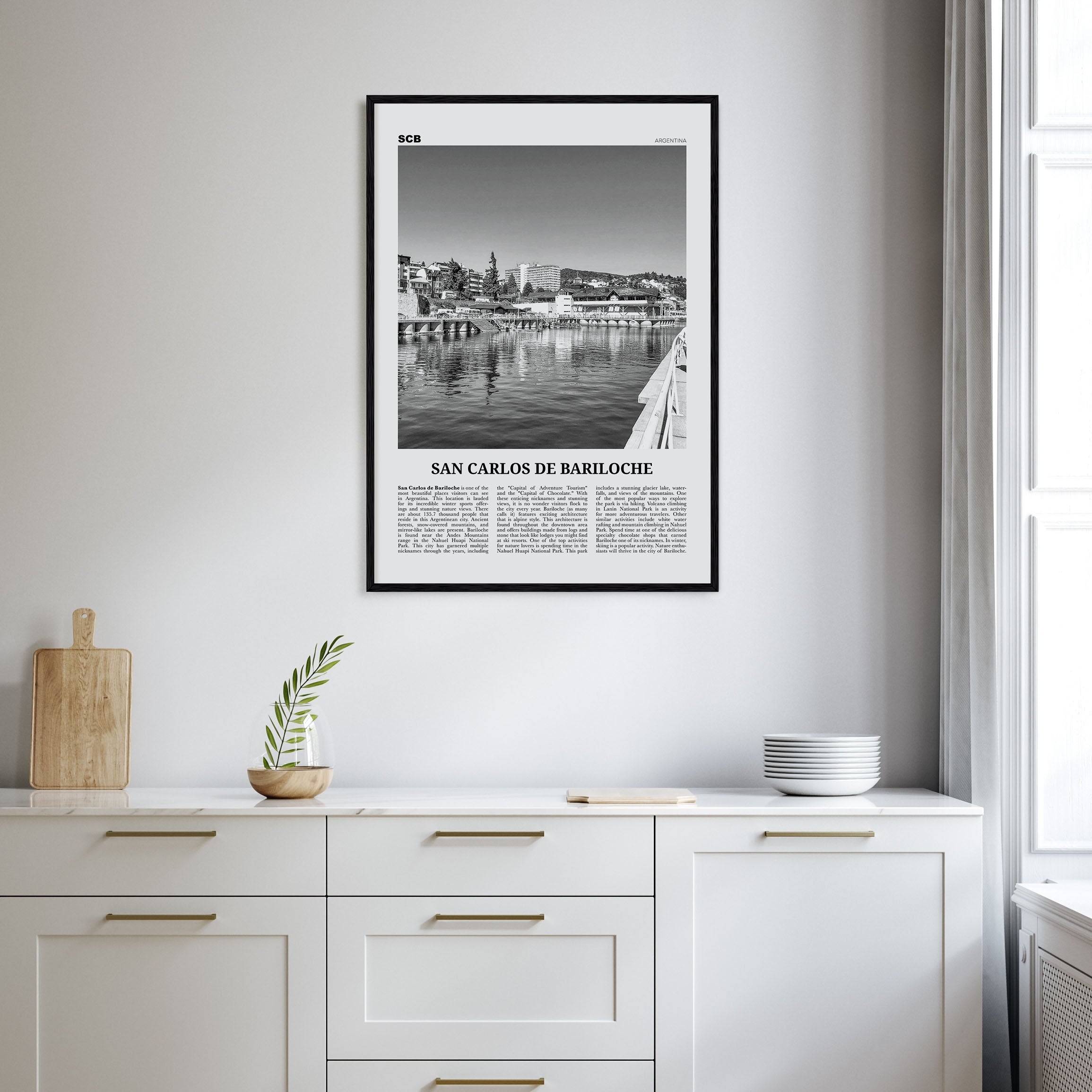 San Carlos de Bariloche Travel B&W Poster