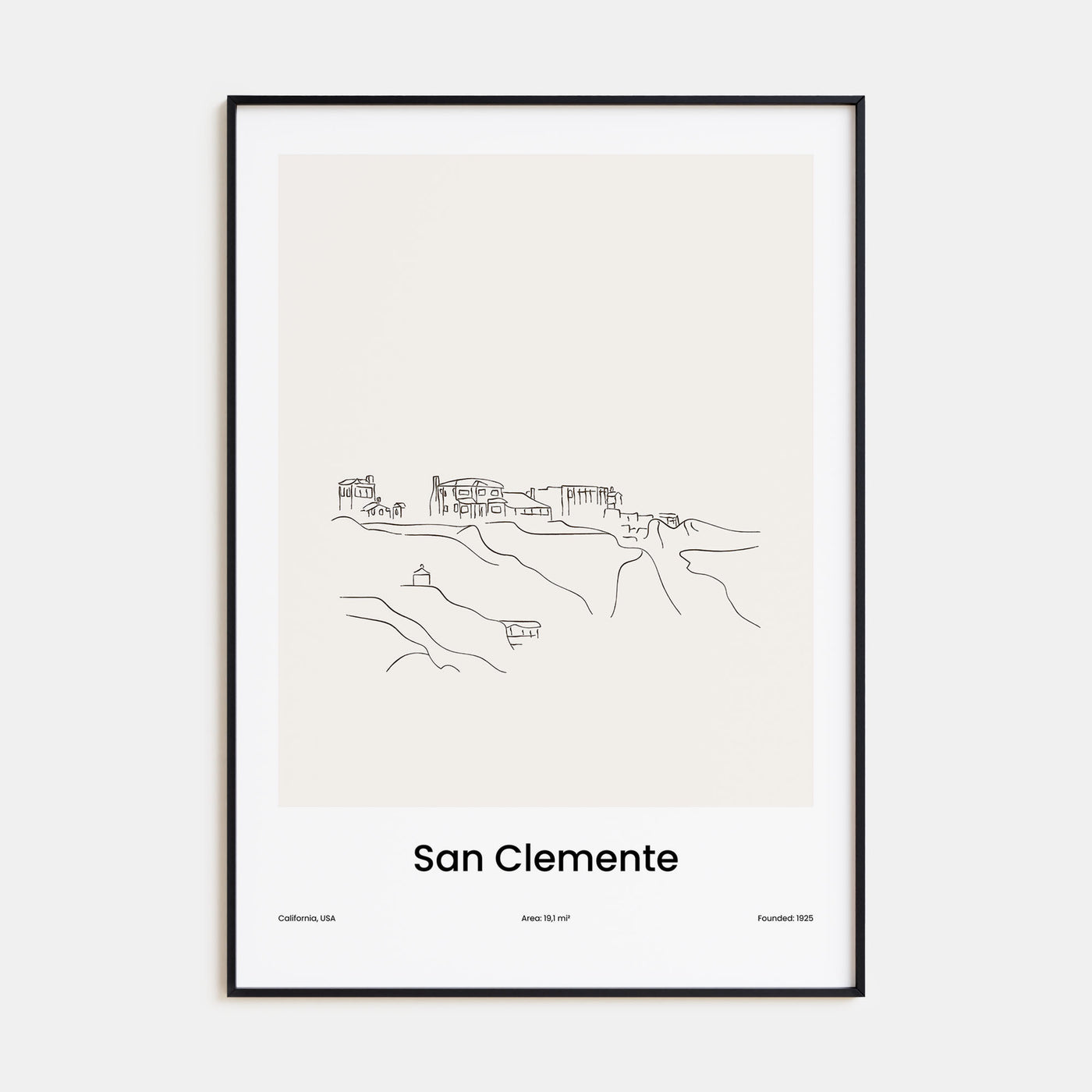 San Clemente Drawn Poster