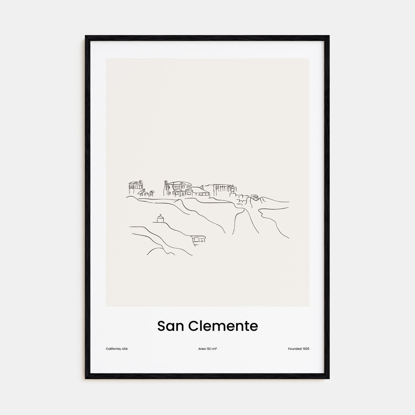 San Clemente Drawn Poster