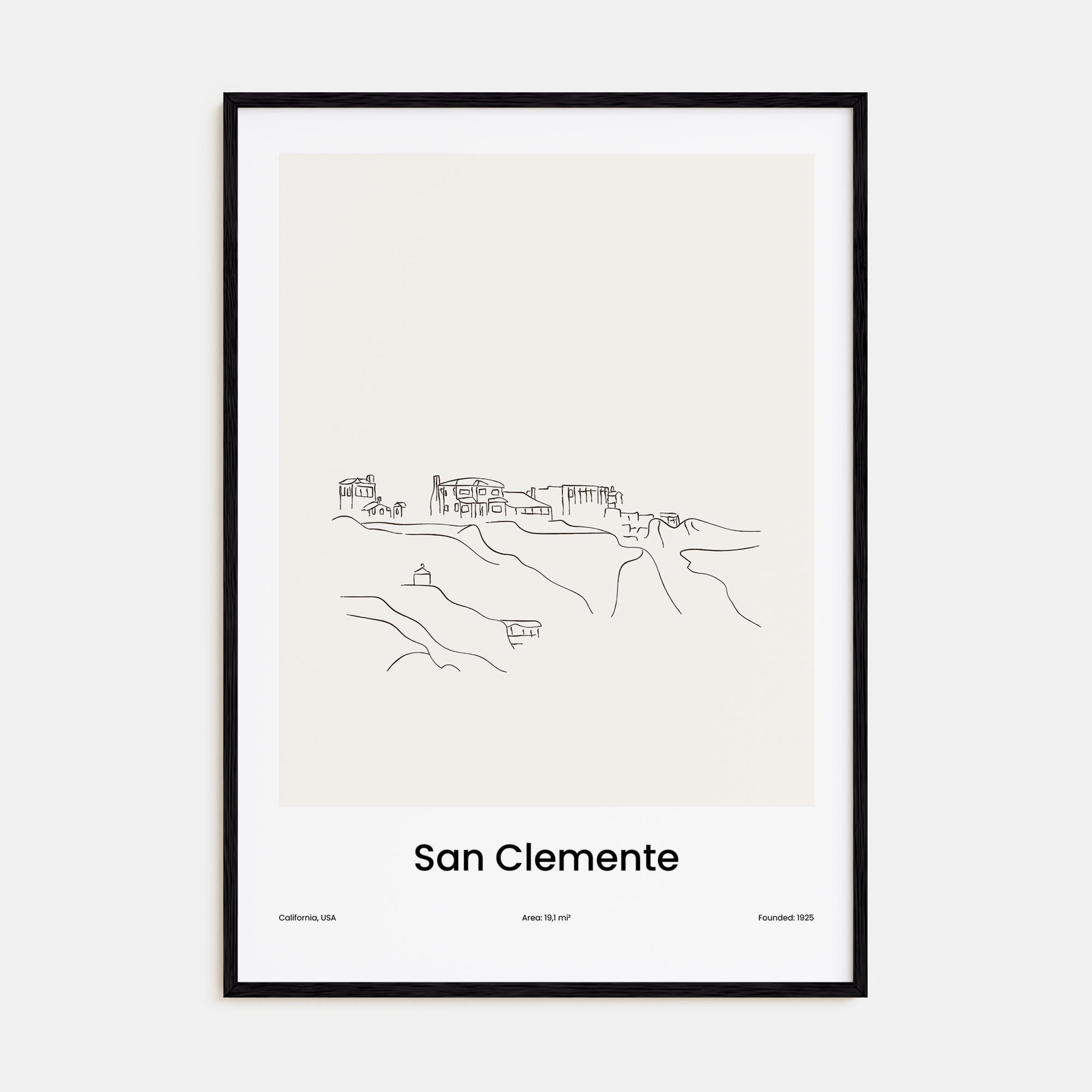San Clemente Drawn Poster