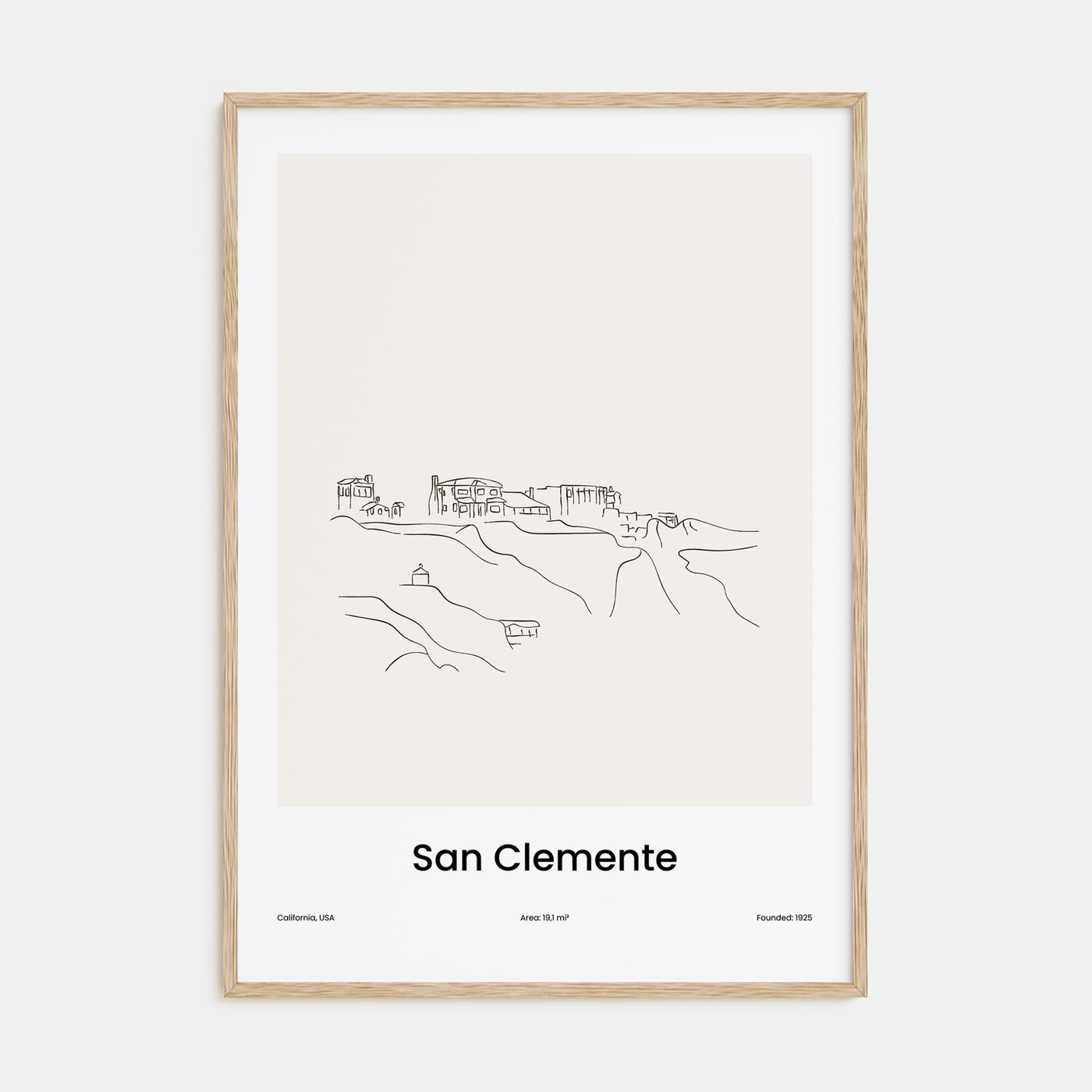 San Clemente Drawn Poster
