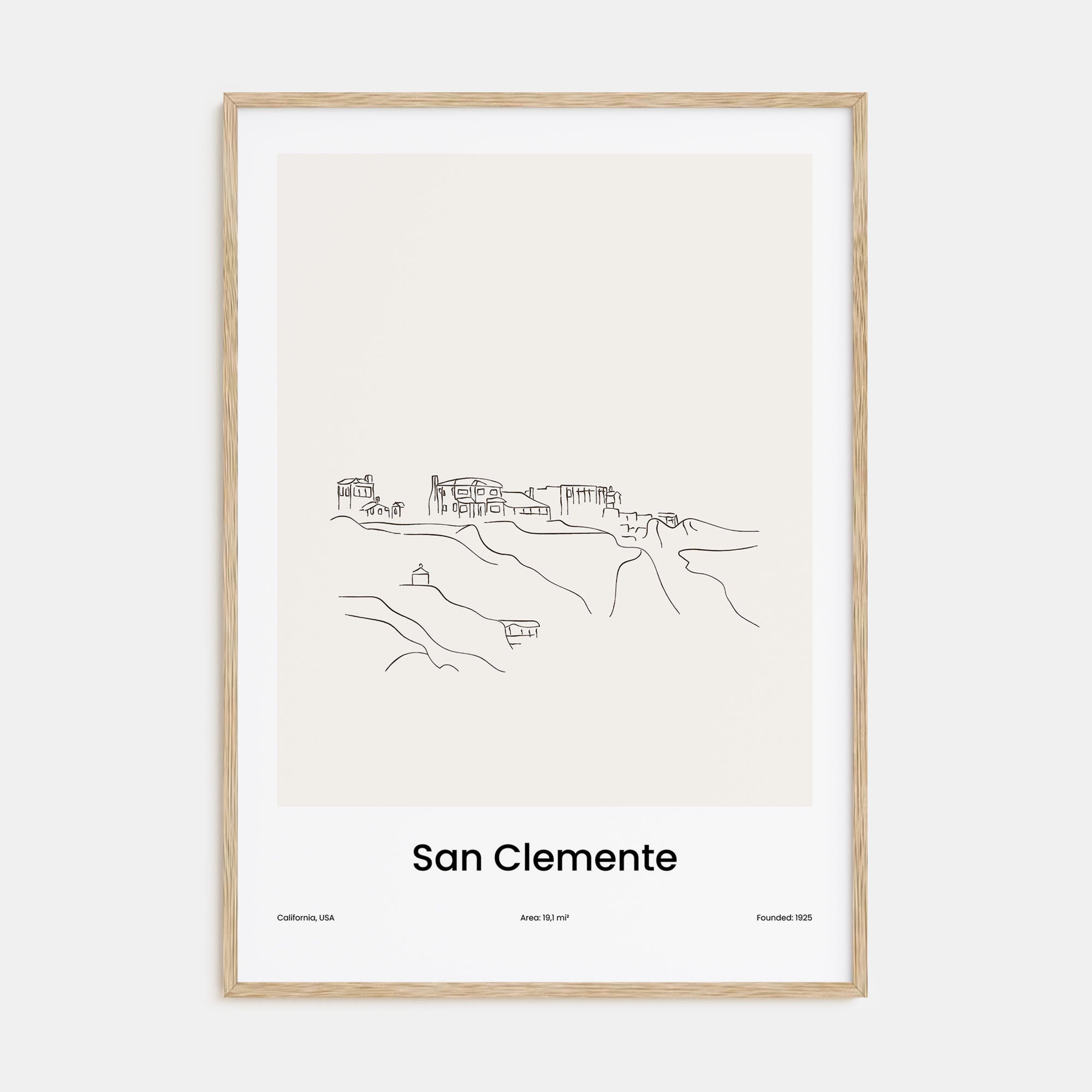 San Clemente Drawn Poster