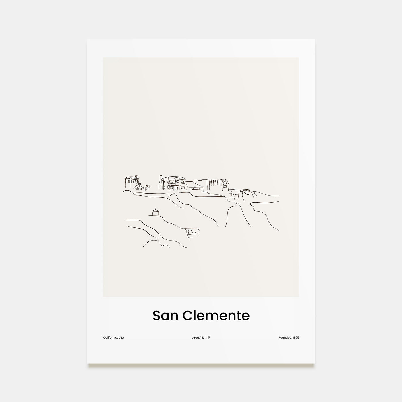 San Clemente Drawn Poster