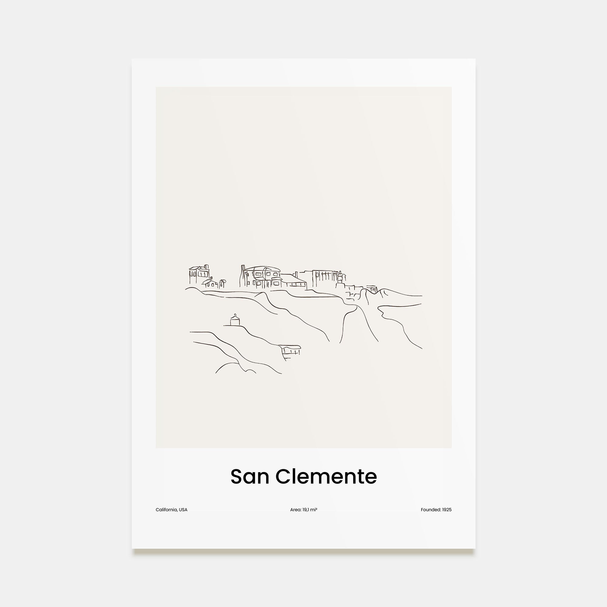 San Clemente Drawn Poster