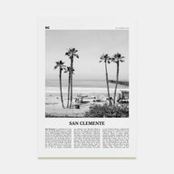 San Clemente Travel B&W No 1 Poster