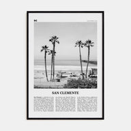 San Clemente Travel B&W No 1 Poster