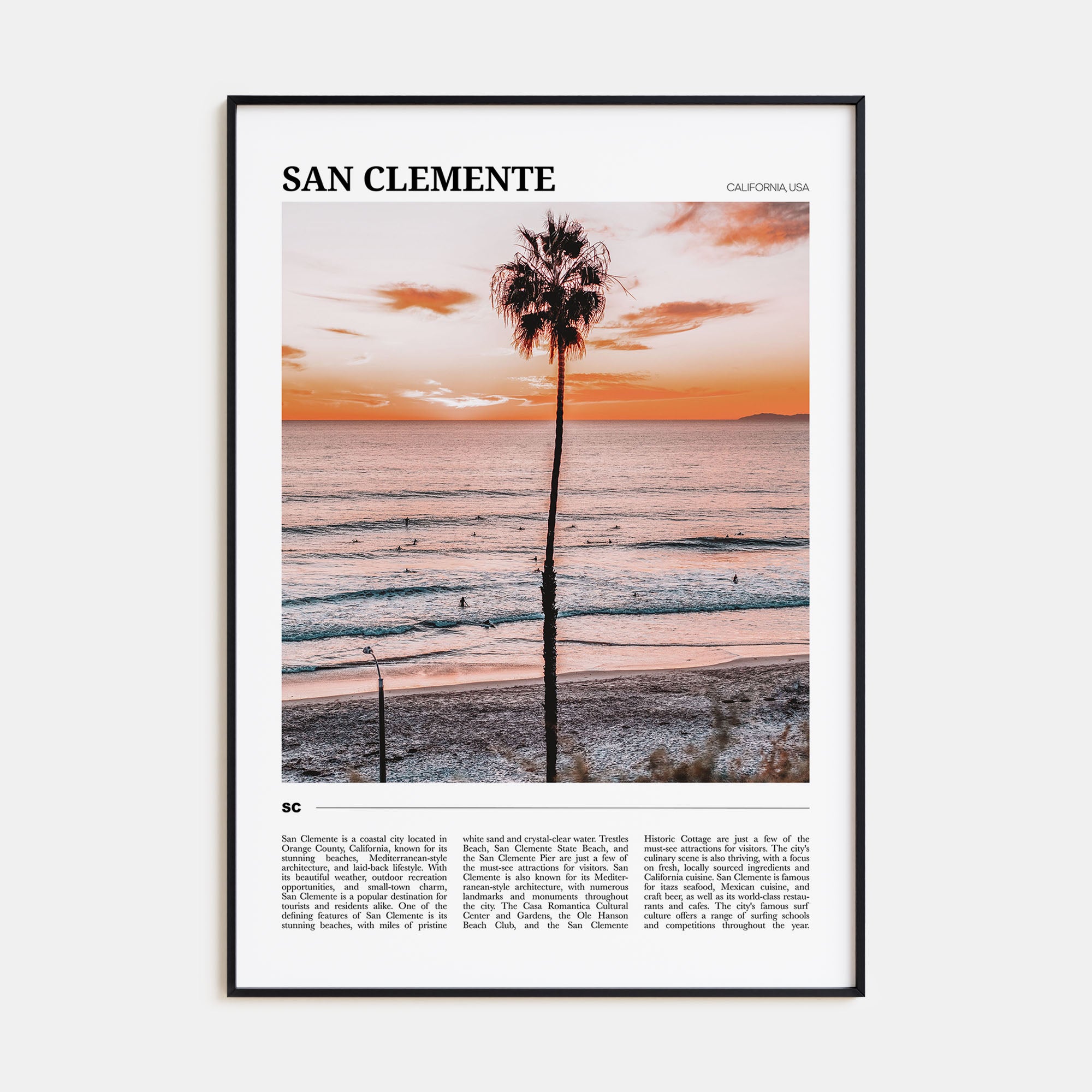 San Clemente Travel Color Poster