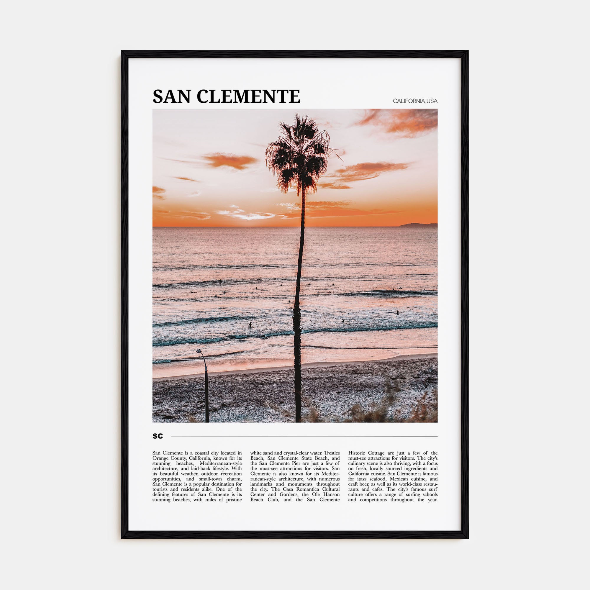 San Clemente Travel Color Poster