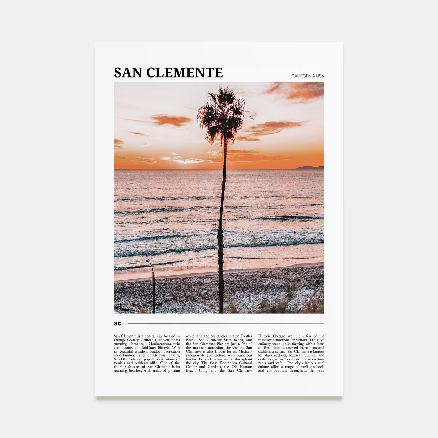 San Clemente Travel Color Poster