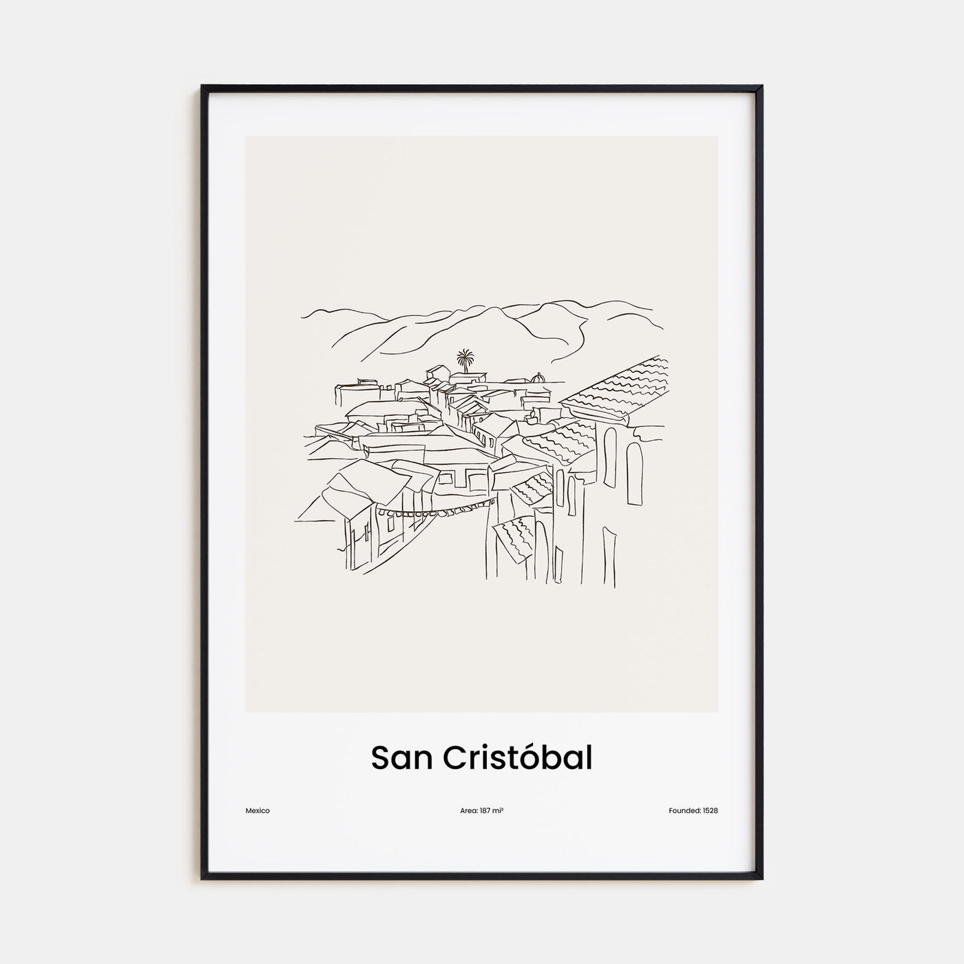 San Cristóbal de las Casas Drawn Poster