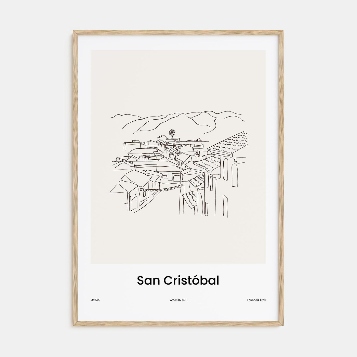 San Cristóbal de las Casas Drawn Poster